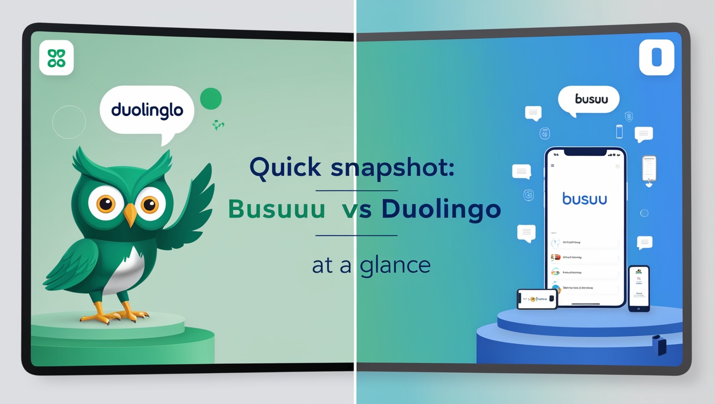 Quick Snapshot Busuu vs Duolingo at a Glance